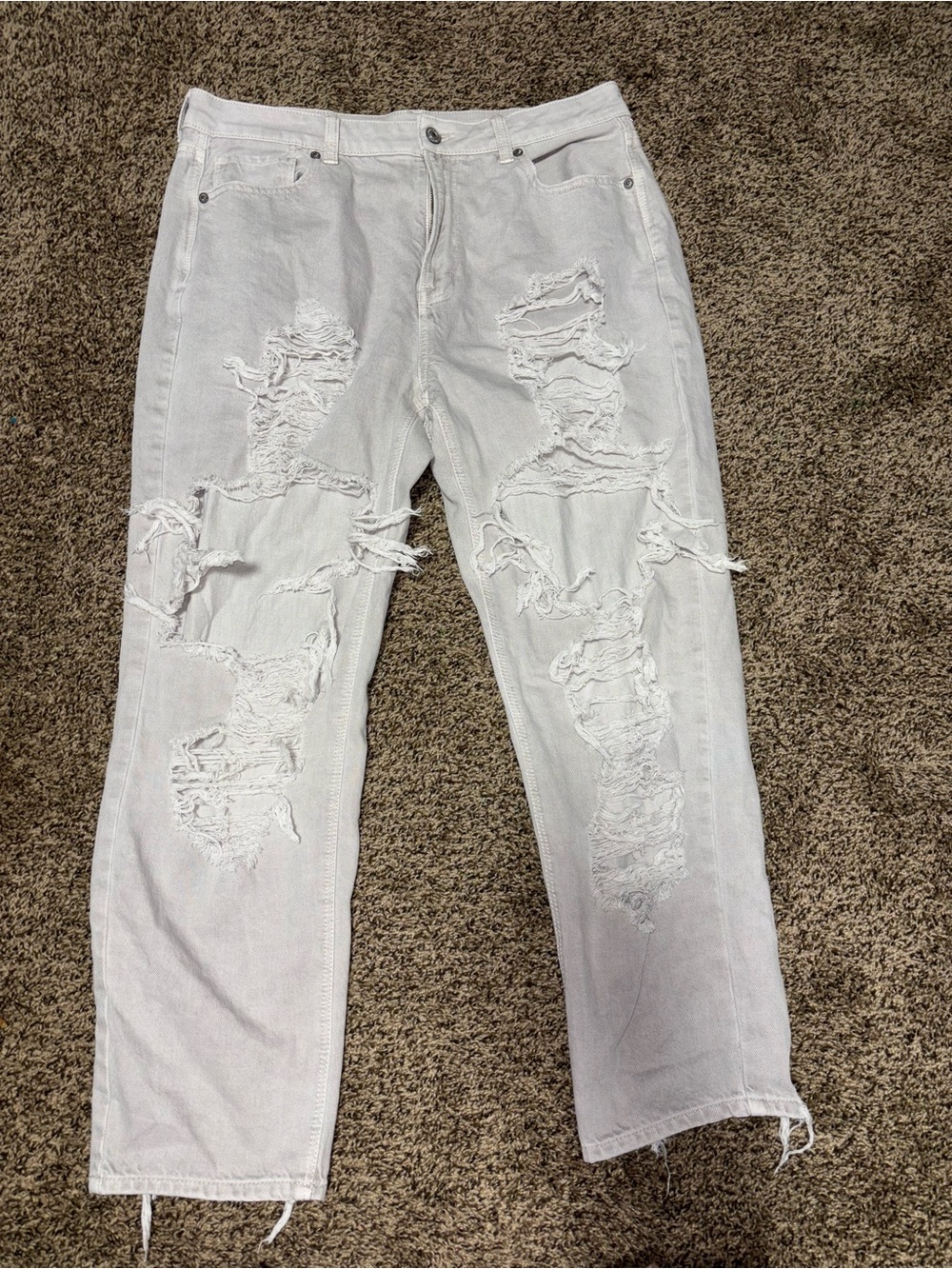 American Eagle Outfitters Gray Distressed Boyfriend Jeans